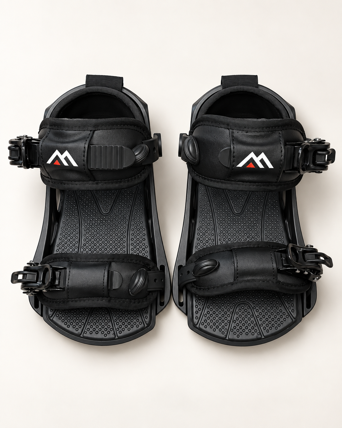 Bindings M1 from above, showing the ankle and toe straps
